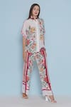 Limerick By Abirr N' Nanki_White Crepe Printed Floral Blair Chintz Pant  _Online_at_Aza_Fashions