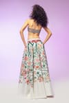 Shop_Limerick by Abirr N' Nanki_Green 82% Polyester Printed Floral Sweetheart Crysal Chintz Bustier  _at_Aza_Fashions