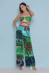 Buy_Limerick By Abirr N' Nanki_Green Crepe Sweetheart Neck Botanical Printed Bustier _at_Aza_Fashions