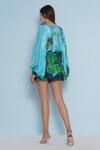 Shop_Limerick By Abirr N' Nanki_Green Crepe Print Tropical Fantasy Vila Shorts _at_Aza_Fashions