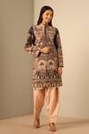 Buy_Dusala_Multi Color Wool, Silk Embroidery Mandarin Naira Woven Figurine Pattern Jacket _at_Aza_Fashions