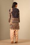 Shop_Dusala_Multi Color Wool, Silk Embroidery Mandarin Naira Woven Figurine Pattern Jacket _at_Aza_Fashions