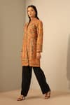 Buy_Dusala_Yellow Wool, Silk Mandarin Collar Kyra Woven Paisley Jacket _Online_at_Aza_Fashions