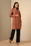 Buy_DUSALA_Multi Color Fine Wool Silk Woven Persian Mandarin Collar Anvi Pattern Jacket _at_Aza_Fashions