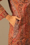 DUSALA_Multi Color Fine Wool Silk Woven Persian Mandarin Collar Anvi Pattern Jacket _Online_at_Aza_Fashions