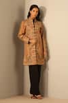 Buy_Dusala_Yellow Wool, Silk Mandarin Collar Myra Woven Floral Persian Jacket _at_Aza_Fashions