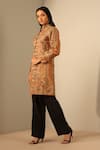Shop_Dusala_Yellow Wool, Silk Mandarin Collar Myra Woven Floral Persian Jacket _Online_at_Aza_Fashions