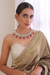Buy Swabhimann Red Beads, Diamonds Moissani Polki Studded Geometric Necklace Set at Aza Fashions Buy_Swabhimann_Red Beads, Diamonds Moissani Polki Studded Geometric Necklace Set _at_Aza_Fashions