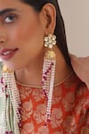 SWABHIMANN_Red Kundan Chandelier Furl Jhumka Earrings _Online_at_Aza_Fashions