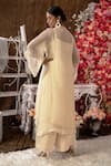 Shop_Farha Syed_Ivory Modal, Taffeta, Organza Cut Work, Floral Cutdana And Kurta & Palazzo Set _at_Aza_Fashions