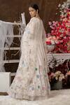 Shop_Farha Syed_Cream Chanderi, Organza Sequins, Cut Floral Embroidered Anarkali With Dupatta _at_Aza_Fashions