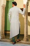 Shop_The Home Affair_Pink Pure Cotton Printed Floral Asymmetric Kurta And Pant Set _at_Aza_Fashions