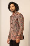 Buy_DUSALA_Multi Color Fine Wool Silk Woven Floral Rehan Paisley Bandhgala _Online_at_Aza_Fashions