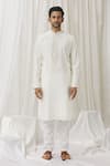 Buy_Alaya Advani_Off White Kurta Silk Embroidered Zari Foliage With Pant _Online_at_Aza_Fashions