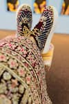 Shop_Rajasthani Stuff_Maroon Floral Ark Embroidered Sneakers _at_Aza_Fashions