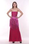 Buy_Ambrosia_Pink Shell 100% Nylon Mesh Embellished Cut Dana Off Skyfall Gilded Shimmy Gown _at_Aza_Fashions