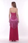 Shop_Ambrosia_Pink Shell 100% Nylon Mesh Embellished Cut Dana Off Skyfall Gilded Shimmy Gown _at_Aza_Fashions