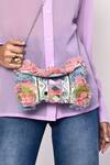 Shop_Adara Khan_Multi Color Threads Mirror Hand Embroidered Boho Sling Bag_Online_at_Aza_Fashions
