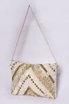 Buy_Adara Khan_White Thread Hand Embroidered Handcrafted Sling Bag_Online_at_Aza_Fashions