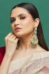 Buy_Our Purple Studio_Gold Plated Metallic Thread, Beads Kundan Embellished Dangler Earrings _Online_at_Aza_Fashions