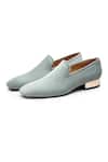 SHUTIQ_Green Plain Marteen Cyna Suede Loafers_Online_at_Aza_Fashions