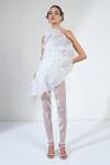 Shop_Ridhimaa Gupta_White Organza Embroidery Crystals Off Mesh Embellished Jumpsuit _Online_at_Aza_Fashions