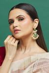 Our Purple Studio_White Stones, Beads And Kundan Embellished Earrings _Online_at_Aza_Fashions