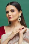 Buy_Our Purple Studio_Gold Plated Gota Patti Kundan Embellished Earrings _Online_at_Aza_Fashions