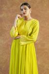 Buy_Farha Syed_Yellow Silk, , Silk, Organza Embroidered Anarkali Palazzo Set _Online_at_Aza_Fashions