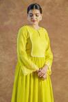 Shop_Farha Syed_Yellow Silk, , Silk, Organza Embroidered Anarkali Palazzo Set _Online_at_Aza_Fashions
