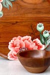Floursha_Brown Acacia Wood Hand Paint Mezze Platter Set_Online_at_Aza_Fashions