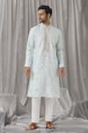 Buy_Alaya Advani_Sky Blue Kurta Silk Embroidered Applique Floral Zari With Pant_at_Aza_Fashions