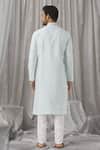 Shop_Alaya Advani_Sky Blue Kurta Silk Embroidered Applique Floral Zari With Pant_at_Aza_Fashions