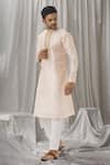 Buy_Alaya Advani_Peach Kurta Silk Embroidered Placket Floral Thread With Pant _Online_at_Aza_Fashions