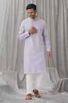 Buy_Alaya Advani_Purple Kurta Silk Embroidered Placket Floral Straight With Pant _at_Aza_Fashions