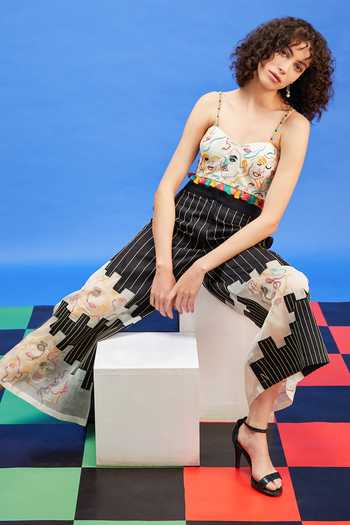 Buy_Shilpi Gupta_Ivory Beads, Embroidery Sweetheart Neck Abstract Thread Corset _Online_at_Aza_Fashions