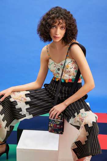 Shop_Shilpi Gupta_Ivory Beads, Embroidery Sweetheart Neck Abstract Thread Corset _Online_at_Aza_Fashions