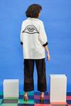 Shop_Shilpi Gupta_Ivory Cotton Beads, Sequins Collared Evil Eye Embroidered Applique Shirt _at_Aza_Fashions