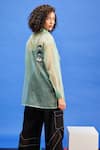 Buy_Shilpi Gupta_Green Pearl Organza Embroidered Resham Shirt Sheer Placed Pocket _Online_at_Aza_Fashions