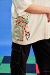 Shilpi Gupta_Beige Imported Fabric Embroidered Resham Shirt Abstract Pattern _Online_at_Aza_Fashions