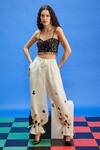 Buy Shilpi Gupta Ivory Organza Embroidered Patchwork Geometric Pant at Aza Fashions Buy_Shilpi Gupta_Ivory Organza Embroidered Patchwork Geometric Pant _at_Aza_Fashions