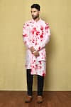 Buy_Arihant Rai Sinha_Pink Kurta Cotton Printed Tie Dye Set _at_Aza_Fashions