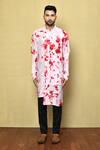 Arihant Rai Sinha_Pink Kurta Cotton Printed Tie Dye Set _Online_at_Aza_Fashions