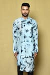 Buy_Arihant Rai Sinha_Blue Kurta Cotton Printed Tie Dye Layered Set _Online_at_Aza_Fashions