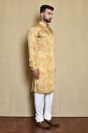 Arihant Rai Sinha_Yellow Kurta Silk Printed Floral Set _at_Aza_Fashions