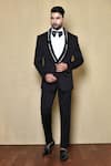 Buy_Arihant Rai Sinha_Black Italian Plain Lapel Collar Suit Pant Set _at_Aza_Fashions