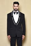 Buy_Arihant Rai Sinha_Black Italian Plain Lapel Collar Suit Pant Set _Online_at_Aza_Fashions