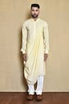 Buy_Arihant Rai Sinha_Cream Kurta Silk Embroidery Thread Bundi And Set _Online_at_Aza_Fashions