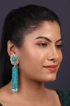Buy_Just Jewellery_Gold Plated Beads, Diamonds Tassel Embellished Earrings _at_Aza_Fashions