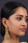 Buy_Just Jewellery_Gold Plated Bead Drop Layered Jhumkas _at_Aza_Fashions